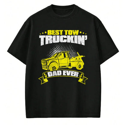 Best Truck Driver Life Shirt, Funny Trucker UnisexT-Shirt/Hoodie/Sweatshirt HLT00 - Tow Truck Driver Daddy Father - Dad Thin Yellow Line Trucker T-Shirt
