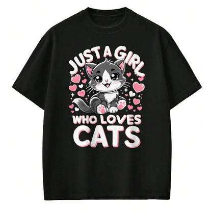 Cat Love Shirt, Funny Cat Lover Gift UnisexT-Shirt/Hoodie/Sweatshirt HLT00 - Just A Girl Who Loves Cats Cute Cat T-Shirt (1)