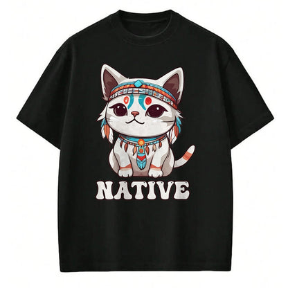 Native American T-Shirts, Vintage Native American Unisex T-Shirt/Hoodie/Sweatshirt HLT00 - Cute American Native Indian Kawaii Cat Woman Girl