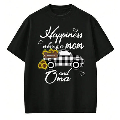 Best Grandma Shirt, Proud Grandma Unisex T-Shirt/Hoodie/Sweatshirt HLT00 - Sunflower Grandma Shirt Happiness is being a Mom and Oma T-Shirt (1)