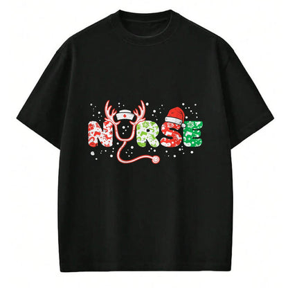 Funny Nurse Shirt, Nurse Unisex T-Shirt/Hoodie/Sweatshirt HLT00 - Nurse Christmas Stethoscope Nurses Xmas Scrub Top Women T-Shirt