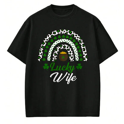 Best Wife Shirt, Wife and Husband Unisex T-Shirt/Hoodie/Sweatshirt HLT00 - Gift for wife T shirt, lucky wife   Lucky Wife Rainbow St Patricks Day Lucky Wife Long Sleeve T-Shir (3)