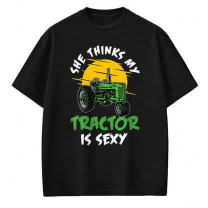 Best Farmer Life Shirt, Funny Farmer UnisexT-Shirt/Hoodie/Sweatshirt HLT00 - she thinks my tractor is sexy Design perfect for any farmer T-Shirt