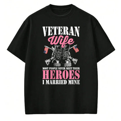 Best Wife Shirt, Wife and Husband Unisex T-Shirt/Hoodie/Sweatshirt HLT00 - Gift for wife T shirt, lucky wife   Veteran Wife Married Mine Proud Military Veteran Husband T-Shirt