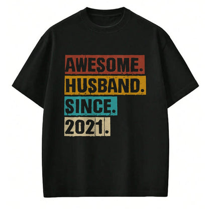 Best Wife Shirt, Wife and Husband Unisex T-Shirt/Hoodie/Sweatshirt HLT00 - 3rd Year Wedding Anniversary Epic Awesome Husband Since 2021 T-Shirt (2)