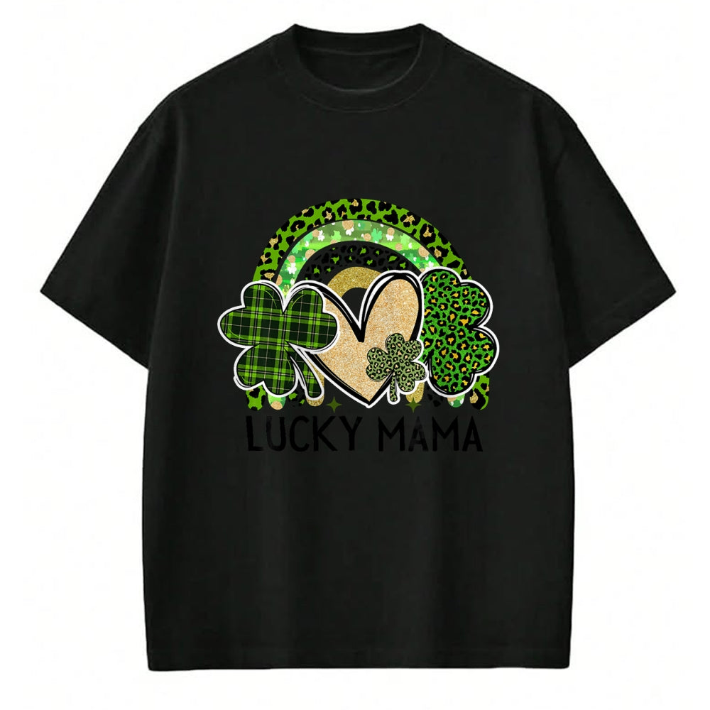 Gift for Mom Shirt, Funny Mom Unisex T-Shirt/Hoodie/Sweatshirt HLT00 - Lucky Mama Family St Patricks Day Mom Mother_s Day Lucky T-Shirt