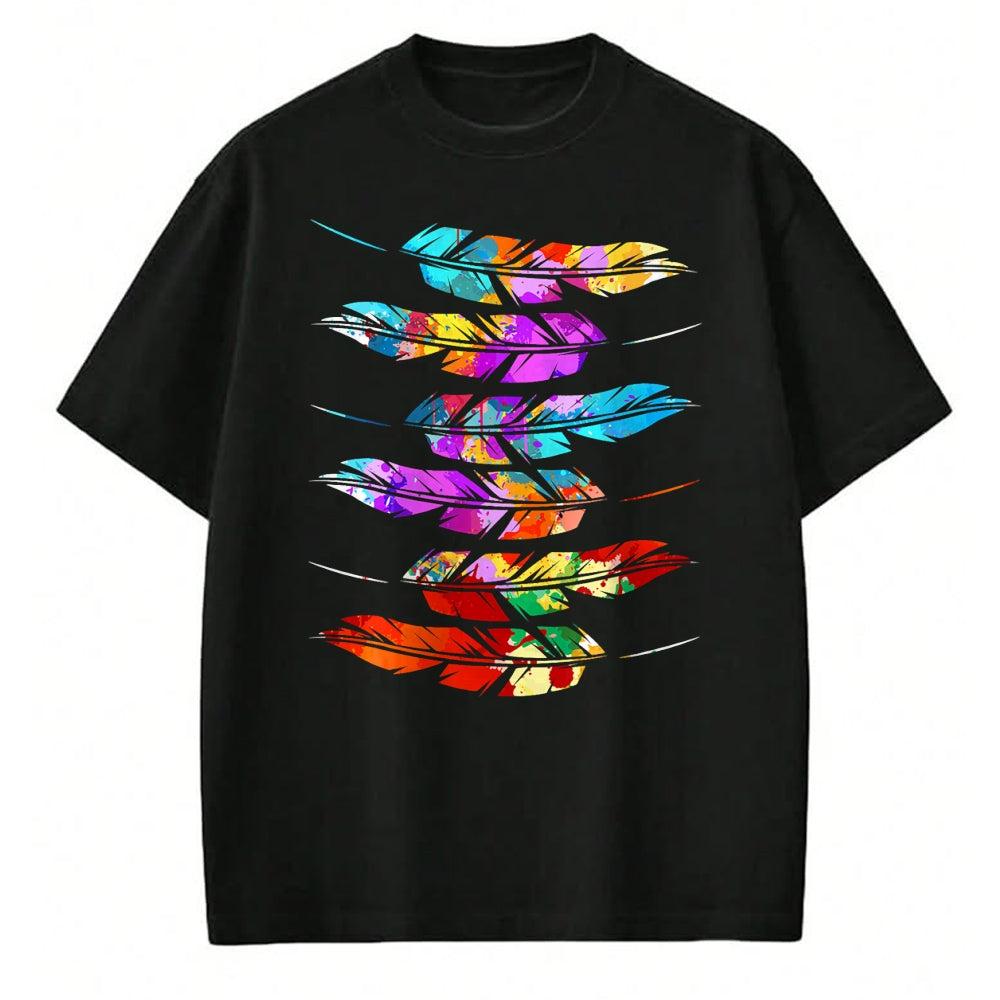 Native American T-Shirts, Vintage Native American Unisex T-Shirt/Hoodie/Sweatshirt HLT00 - Colorful Feathers American Indian Pride Native American