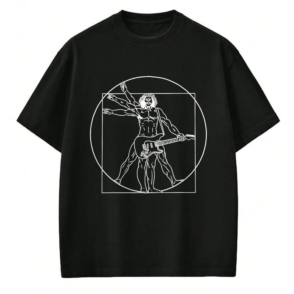 Guitar Lover Shirt, Funny Guitar UnisexT-Shirt/Hoodie/Sweatshirt HLT00 - Guitar Da Vinci Vitruvian Man Guitar Player Musicians T-Shirt