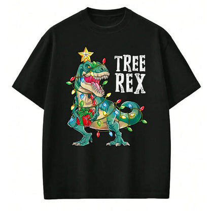 Best Dinosaur Lover Shirt, Funny Dinosaur UnisexT-Shirt/Hoodie/Sweatshirt HLT00 - Dinosaur Christmas Tree Rex Pajamas Men Boys Xmas Lights T-Shirt Small