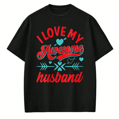 Best Wife Shirt, Wife and Husband Unisex T-Shirt/Hoodie/Sweatshirt HLT00 - Womens I Love My Awesome Husband Womens Husband Anniversary V-Neck T-Shirt