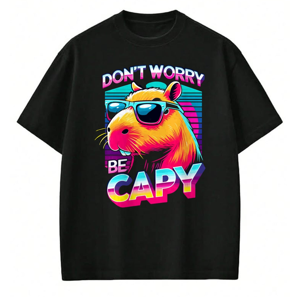 Cute Capybara Shirt, Funny Capybara Unisex T-Shirt/Hoodie/Sweatshirt HLT00 - Cool Retro Capybara Long Sleeve T-Shirt