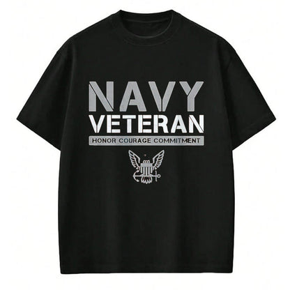 Proud Veteran Shirt, Funny Veteran UnisexT-Shirt/Hoodie/Sweatshirt HLT00 - US Navy - Veteran Honor Courage Commitment T-Shirt, Men, Black, 3X-Large