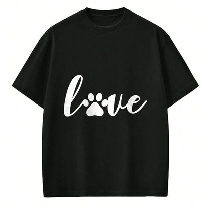 Dog Love Shirt, Dog Lover Gift T-Shirt/Hoodie/Sweatshirt HLT00 - Paw Print Love Heart Funny Cool Dog Cat Mom Pet Animal Lover T-Shirt