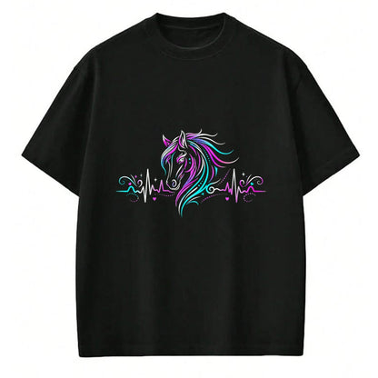 Best Horse Lover Shirt , Funny Horse UnisexT-Shirt/Hoodie/Sweatshirt HLT00 - Horse Head with Heartbeat Line Art T-Shirt