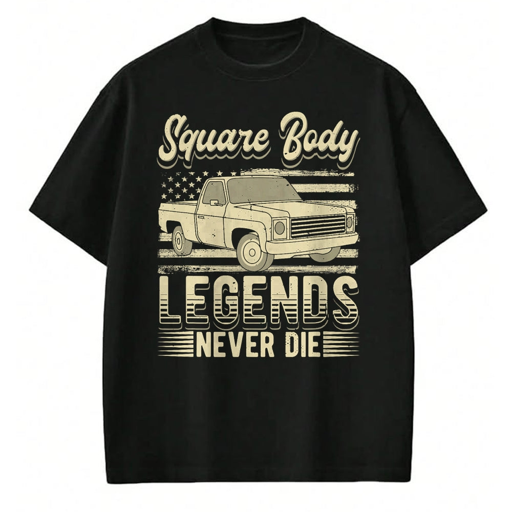 Best Truck Driver Life Shirt, Funny Trucker UnisexT-Shirt/Hoodie/Sweatshirt HLT00 - Square Body Legends Never Die Artwork for A Truck Driver T-Shirt