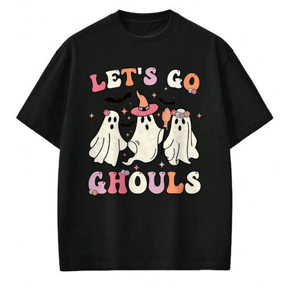 Best Thanksgiving Family Shirt , Funny Thanksgiving UnisexT-Shirt/Hoodie/Sweatshirt HLT00 - Retro Groovy Let's Go Ghouls Halloween Ghost Outfit Costumes T-Shirt