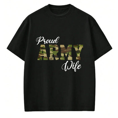Best Wife Shirt, Wife and Husband Unisex T-Shirt/Hoodie/Sweatshirt HLT00 - Gift for wife T shirt, lucky wife   Proud Army Wife For Military Wife Of A Brave US Soldier T-Shirt