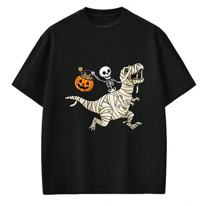 Best Dinosaur Lover Shirt, Funny Dinosaur UnisexT-Shirt/Hoodie/Sweatshirt HLT00 - Boys Halloween Skeleton Riding Dinosaur Mummy Trex Kids T-Shirt