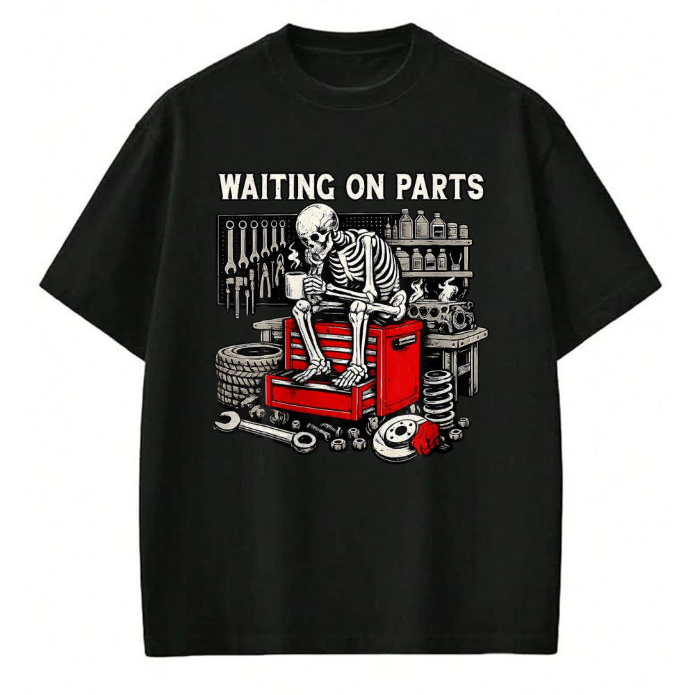 Best Mechanic Life Shirt, Funny Mechanic UnisexT-Shirt/Hoodie/Sweatshirt HLT00 - Funny Waiting On Parts Retro Mechanic Skeleton Auto Repair T-Shirt