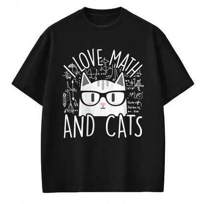 Cat Love Shirt, Funny Cat Lover Gift UnisexT-Shirt/Hoodie/Sweatshirt HLT00 - I Love Math and Cats Cute Kitty Cat Feline Lover Gift T-Shirt Small (1)