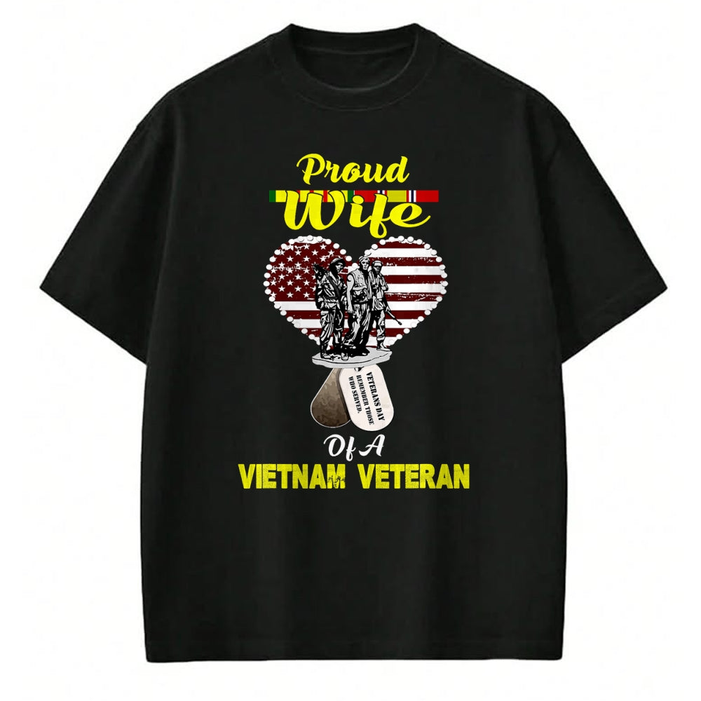 Best Wife Shirt, Wife and Husband Unisex T-Shirt/Hoodie/Sweatshirt HLT00 - Gift for wife T shirt, lucky wife   Proud Wife Of A Vietnam Veteran T shirt