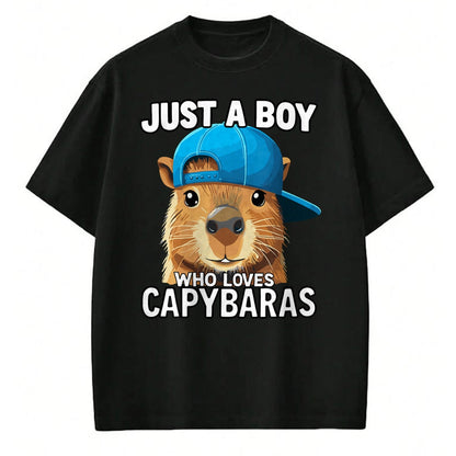 Cute Capybara Shirt, Funny Capybara Unisex T-Shirt/Hoodie/Sweatshirt HLT00 - Just A Boy Who Loves Capybaras T-Shirt