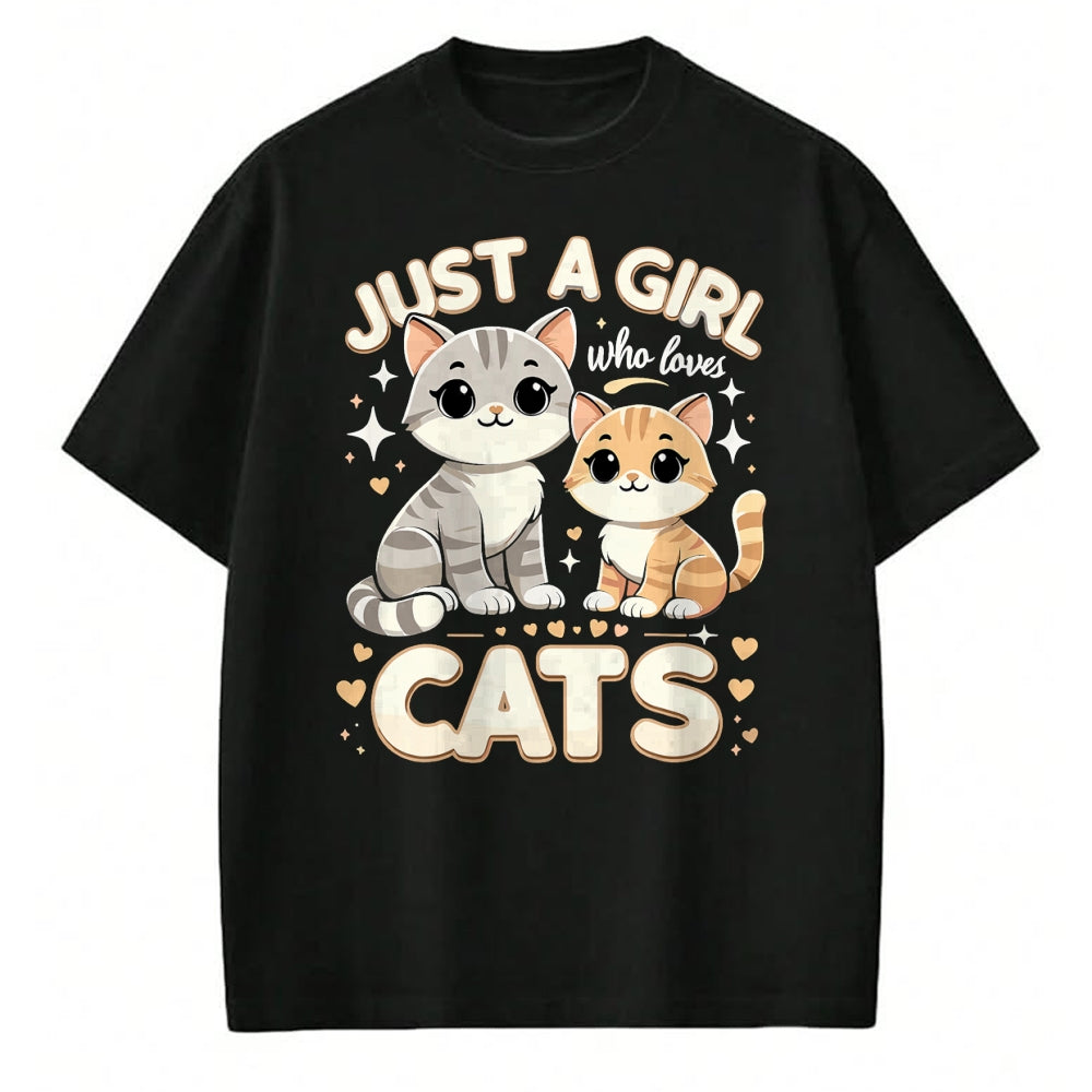 Cat Love Shirt, Funny Cat Lover Gift UnisexT-Shirt/Hoodie/Sweatshirt HLT00 - Cute Cat Just A Girl Who Loves Cats T-Shirt