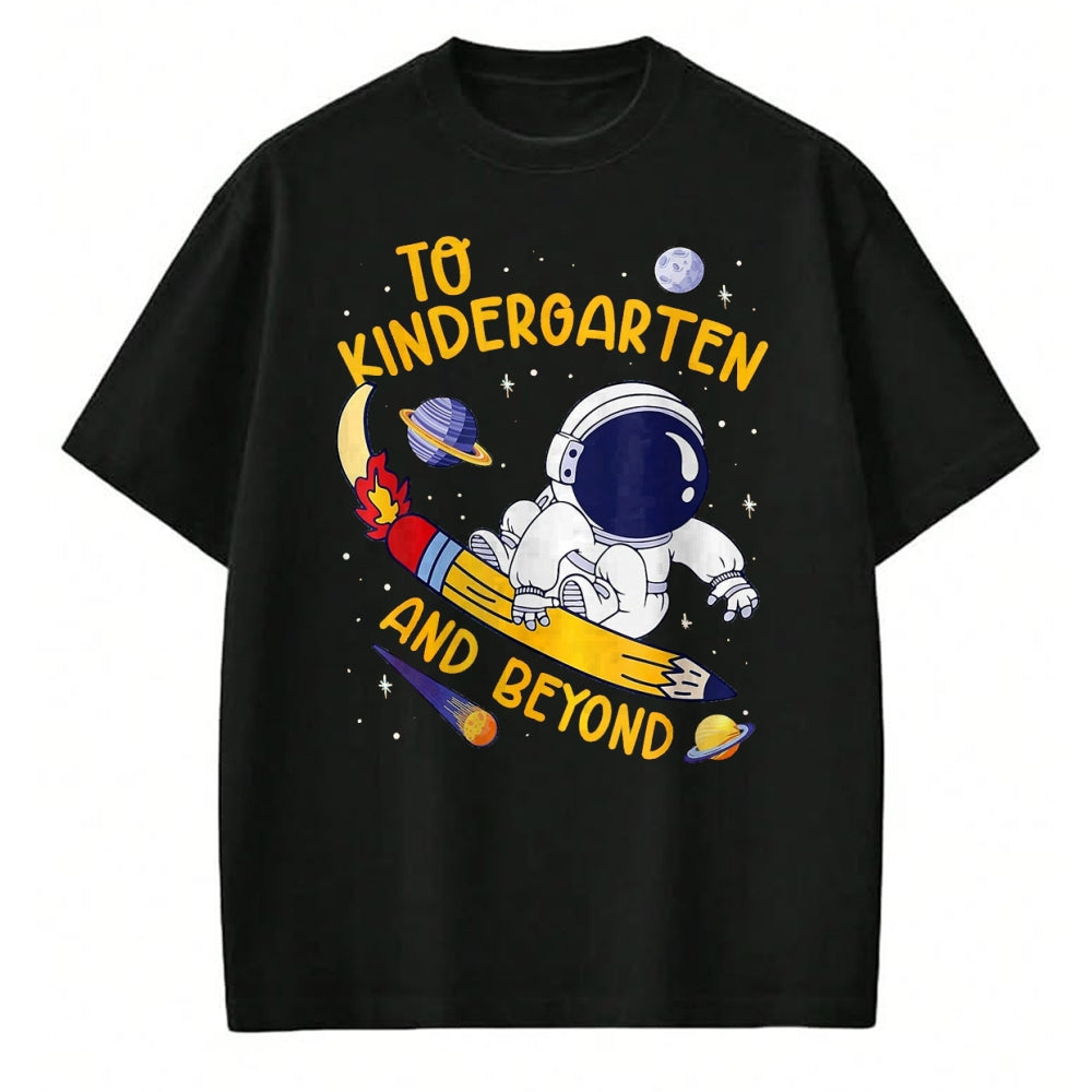 Best Student Shirt, Funny Back To School UnisexT-Shirt/Hoodie/Sweatshirt HLT00 - to Kindergarten and Beyond Astronaut Back to School T-Shirt, Women, Black, Large