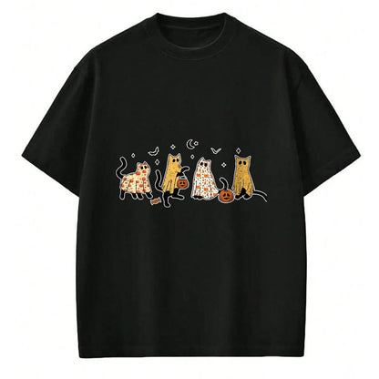 Cat Love Shirt, Funny Cat Lover Gift UnisexT-Shirt/Hoodie/Sweatshirt HLT00 - Cute Black Cats in Ghost Costume Women and Men Halloween T-Shirt, Women, Black, Medium