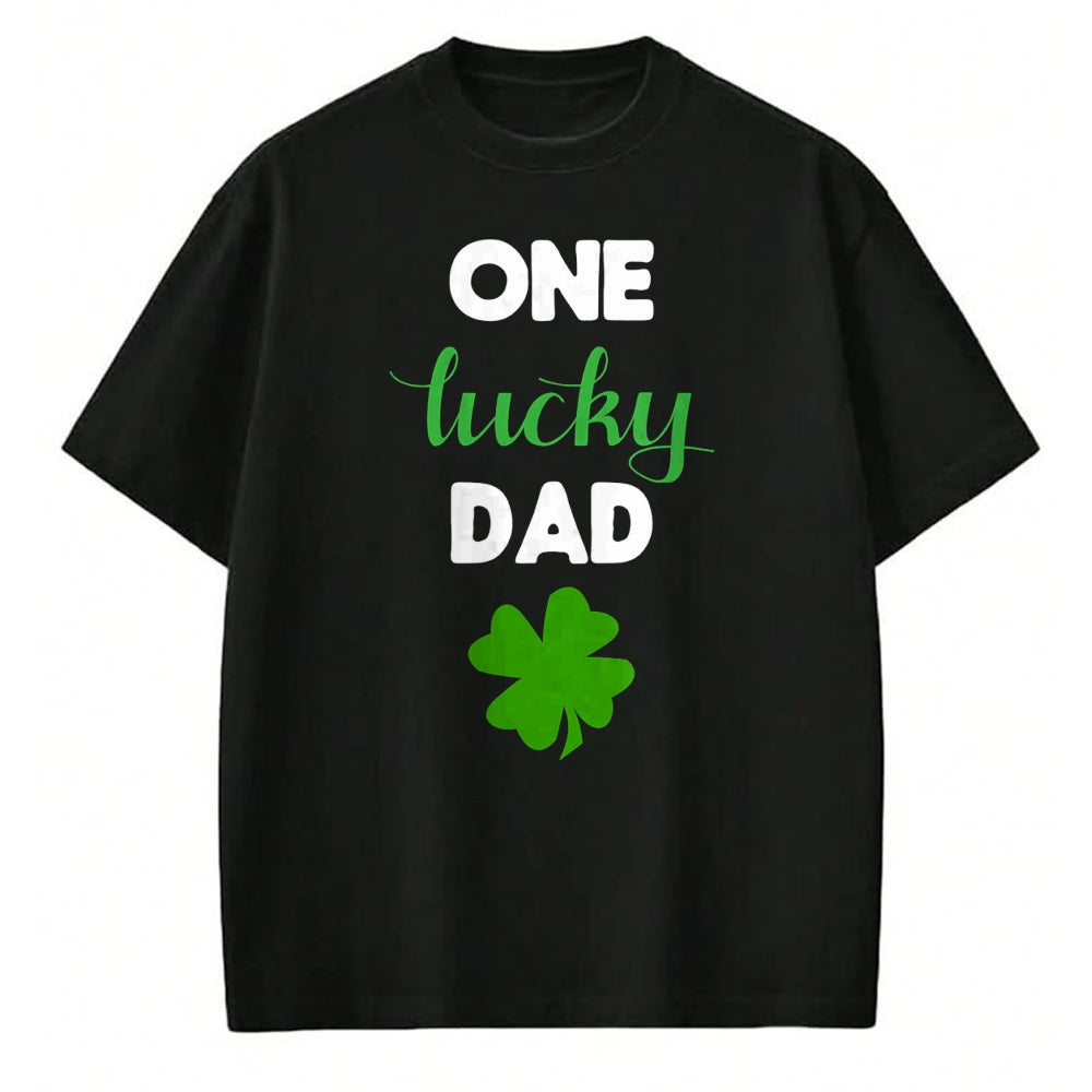 Gift for Dad Shirt, Funny Dad Unisex T-Shirt/Hoodie/Sweatshirt HLT00 – One Lucky Dad Matching Family St. Patrick_s Day T-Shirt