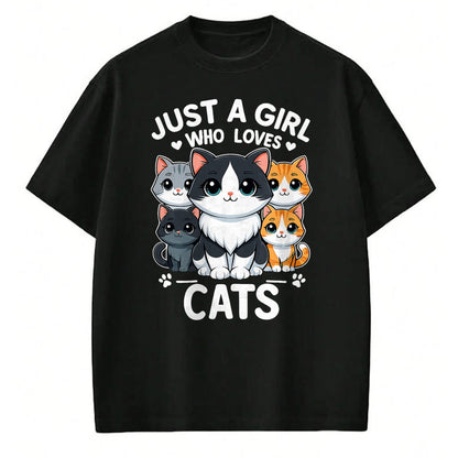 Cat Love Shirt, Funny Cat Lover Gift UnisexT-Shirt/Hoodie/Sweatshirt HLT00 - Just A Girl Who Loves Cats T-Shirt