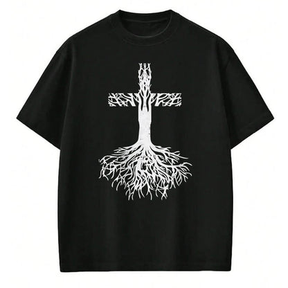 Christian Tee, Christian Faith Unisex T-Shirt/Hoodie/Sweatshirt HLT00 - Cross Roots God Jesus Christ Faith Religious Christian Gift T-Shirt