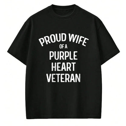 Best Wife Shirt, Wife and Husband Unisex T-Shirt/Hoodie/Sweatshirt HLT00 - Gift for wife T shirt, lucky wife   Wife of Purple Heart Veteran Shirt Proud Military Family T-Shirt