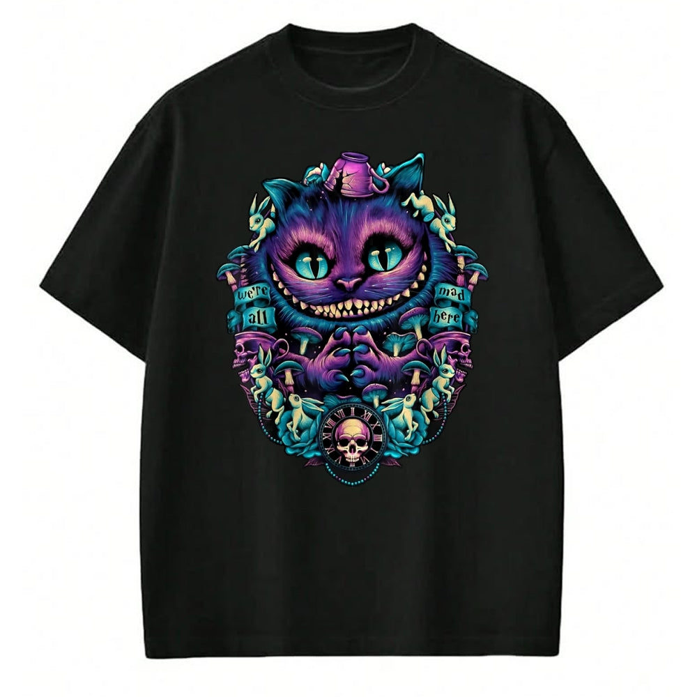 Cat Love Shirt, Funny Cat Lover Gift UnisexT-Shirt/Hoodie/Sweatshirt HLT00 - Cheshire Cat Shirt Alice in Wonderland Graphic T-Shirt, Women, Purple, XX-Large