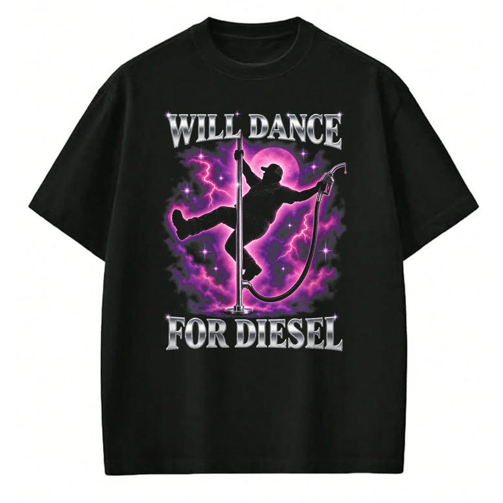 Best Truck Driver Life Shirt, Funny Trucker UnisexT-Shirt/Hoodie/Sweatshirt HLT00 - Will Dance for Diesel Funny Truck Driver Automotive Humor T-Shirt (2)