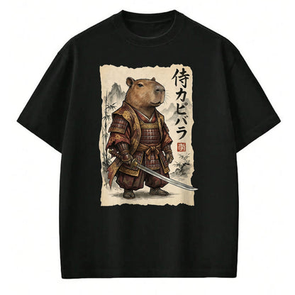 Cute Capybara Shirt, Funny Capybara Unisex T-Shirt/Hoodie/Sweatshirt HLT00 - Samurai Capybara Japanese Art Vintage Graphic Funny Animal T-Shirt