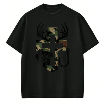 Best Thanksgiving Family Shirt , Funny Thanksgiving UnisexT-Shirt/Hoodie/Sweatshirt HLT00 - Youth Camo Faith Hunting Fishing Cross Hook Christian Jesus T-Shirt