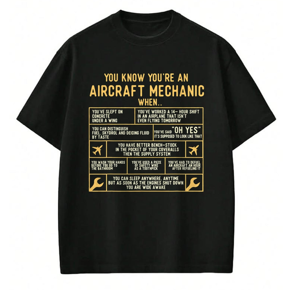 Best Mechanic Life Shirt, Funny Mechanic UnisexT-Shirt/Hoodie/Sweatshirt HLT00 - You Know You're an Aircraft Mechanic - Airplane Maintenance T-Shirt Small