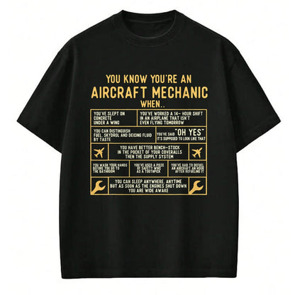 Best Mechanic Life Shirt, Funny Mechanic UnisexT-Shirt/Hoodie/Sweatshirt HLT00 - You Know You're an Aircraft Mechanic - Airplane Maintenance T-Shirt Small
