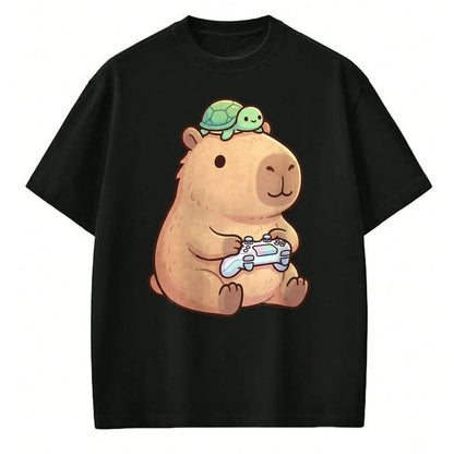 Cute Capybara Shirt, Funny Capybara Unisex T-Shirt/Hoodie/Sweatshirt HLT00 - Cute Capybara Anime Gamer Turtle Funny Graphic Kawaii T-Shirt