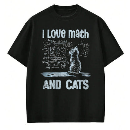 Cat Love Shirt, Funny Cat Lover Gift UnisexT-Shirt/Hoodie/Sweatshirt HLT00 - I Love Math and Cats Funny Cat Lover Science Teacher Student T-Shirt