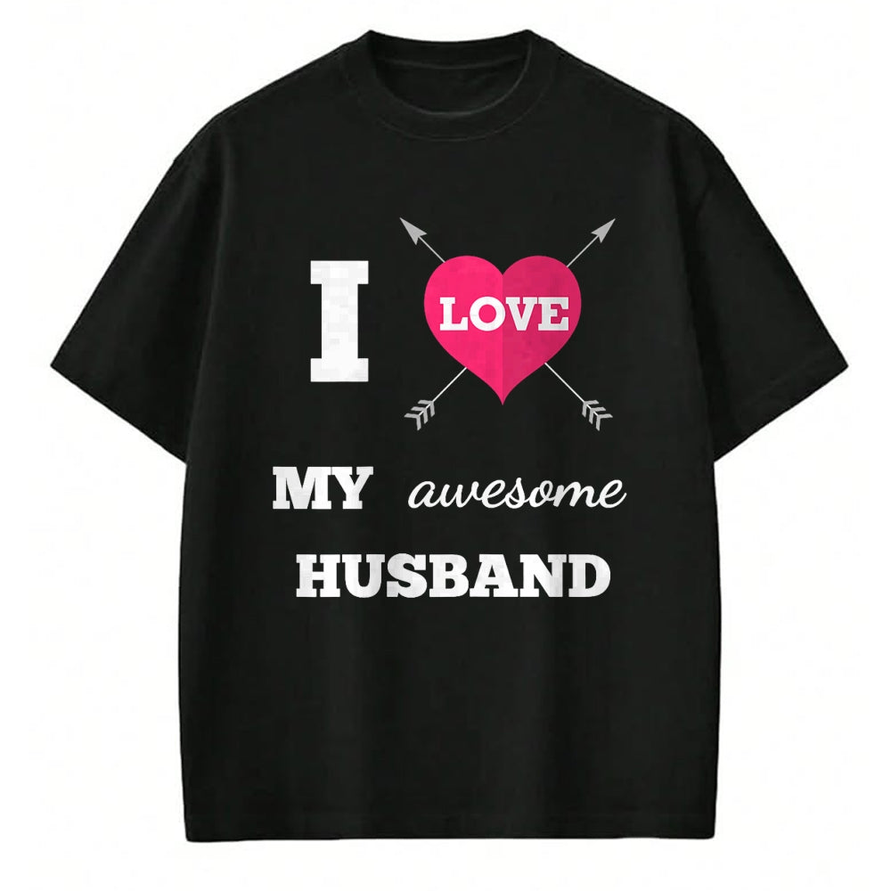 Best Wife Shirt, Wife and Husband Unisex T-Shirt/Hoodie/Sweatshirt HLT00 - I Love My Awesome Husband Shirt Heart & Arrow Cool Wife Tee T-Shirt (1)