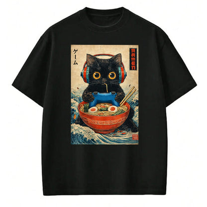 Cat Love Shirt, Funny Cat Lover Gift UnisexT-Shirt/Hoodie/Sweatshirt HLT00 - Cat Ramen Japanese Funny Graphic Tees Kawaii Cat Anime Gifts T-Shirt
