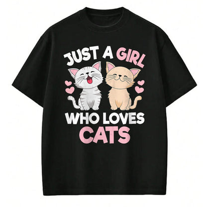 Cat Love Shirt, Funny Cat Lover Gift UnisexT-Shirt/Hoodie/Sweatshirt HLT00 - Just A Girl Who Loves Cats Cute Cat Lover Kitty Girls Kids T-Shirt (1)