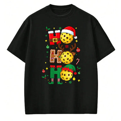 Funny Pickleball Shirt, Pickleball Lover Unisex T-Shirt/Hoodie/Sweatshirt HLT00 - Ho Ho Ho Pickleball Christmas, Funny Paddle Players Holiday T-Shirt