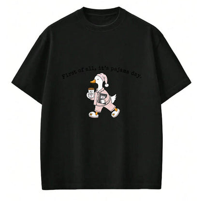 Best Teacher Shirt, Funny Teacher UnisexT-Shirt/Hoodie/Sweatshirt HLT00 - First of All It is Pajama Day Cute Goose Elementary Teacher T-Shirt