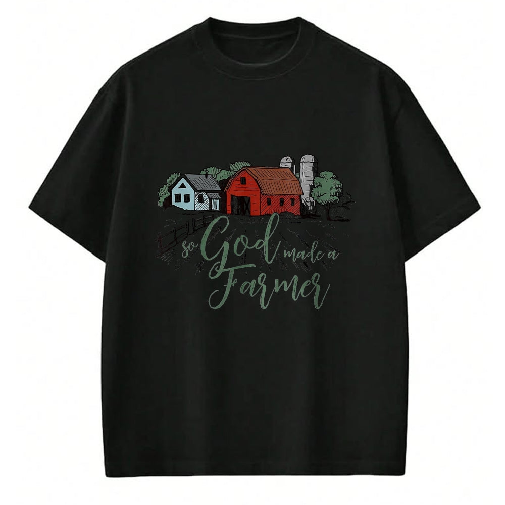 Best Farmer Life Shirt, Funny Farmer UnisexT-Shirt/Hoodie/Sweatshirt HLT00 - So God Made a Farmer tee T-Shirt, Women, Heather Blue, Medium