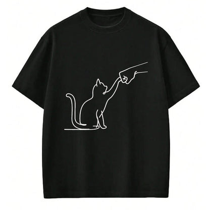 Cat Love Shirt, Funny Cat Lover Gift UnisexT-Shirt/Hoodie/Sweatshirt HLT00 - Cute Pet Tee I Love My Cat Best Friend Fist Bump Paw Cat T-Shirt, Men, Black, 3X-Large