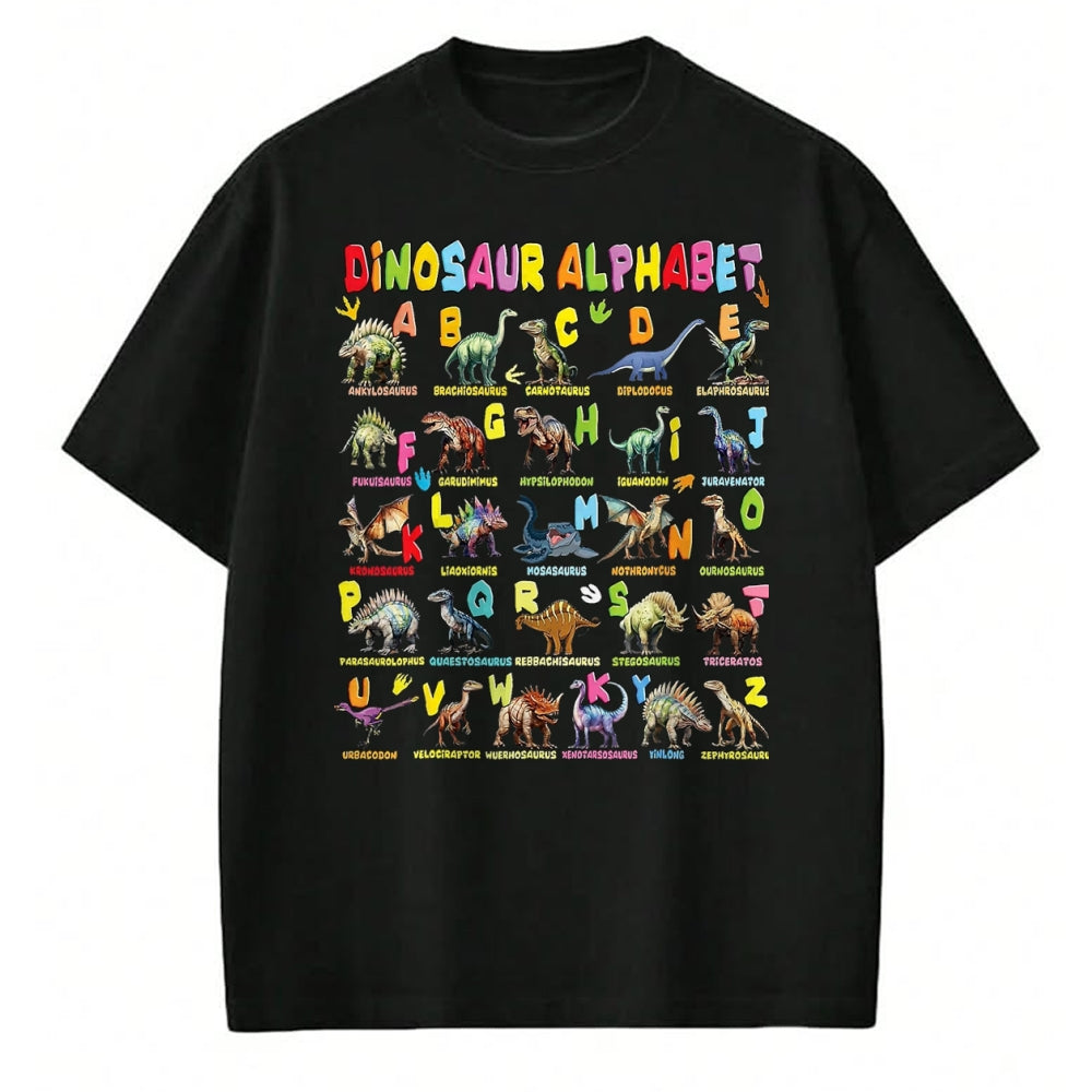 Best Dinosaur Lover Shirt, Funny Dinosaur UnisexT-Shirt/Hoodie/Sweatshirt HLT00 - Types of Dinosaurs Alphabet A-Z ABC Dino Boys Kids Girls T-Shirt, Men, Black, 3X-Large