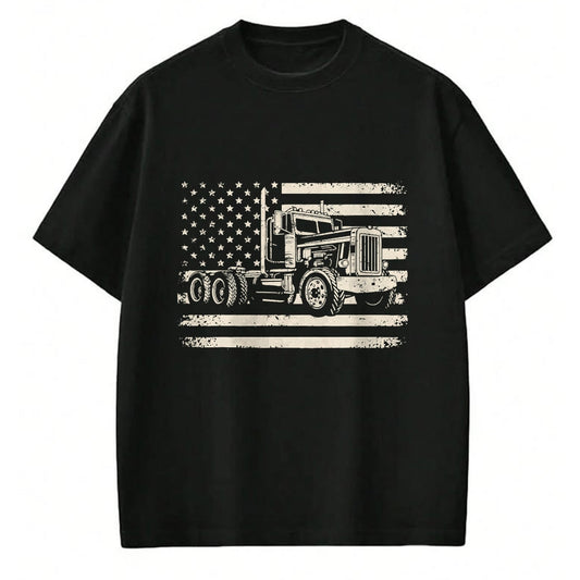 Best Truck Driver Life Shirt, Funny Trucker UnisexT-Shirt/Hoodie/Sweatshirt HLT00 - Semi Truck USA Flag Driver Trucker Patriotic Retro T-Shirt